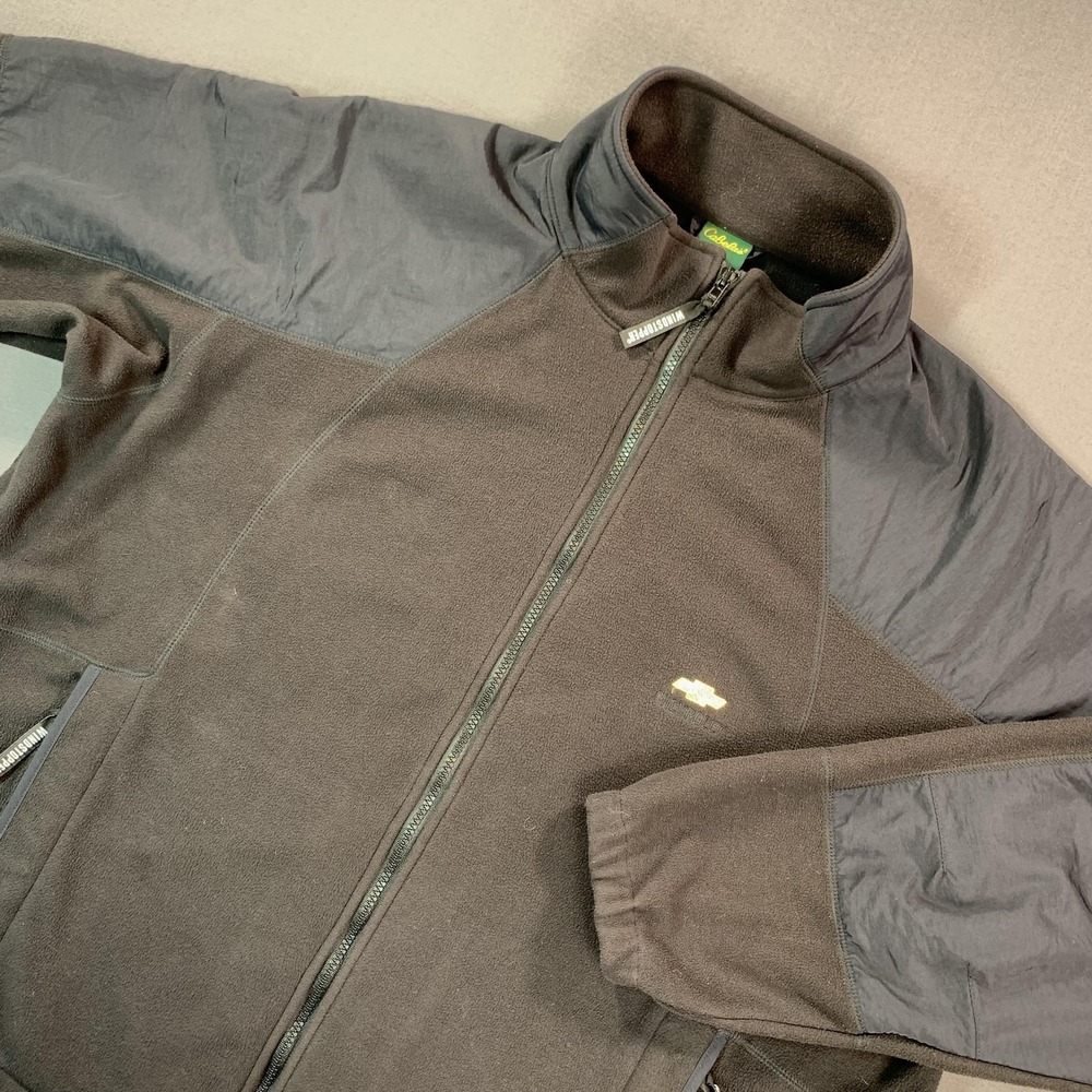Cabela's Jacket Mens 2XL Black Windstopper Fleece Full Zip Chevrolet Car Logo